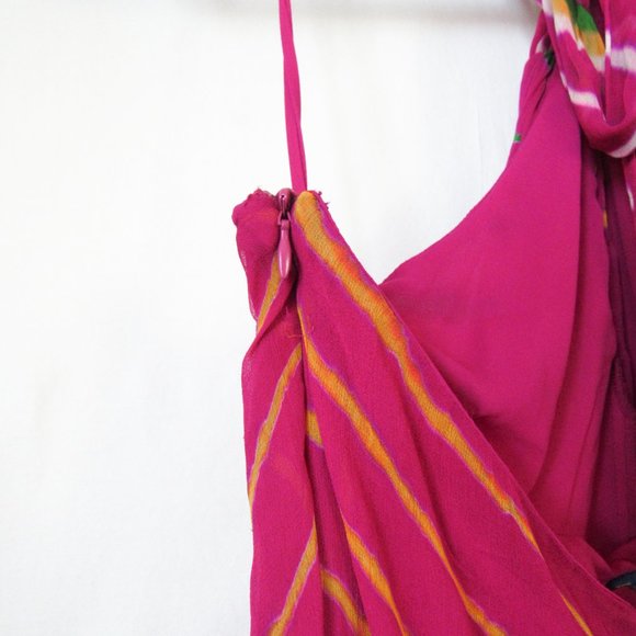 POLO RALPH LAUREN Pink Silk Summer Halter Dress Gorgeous Dyed Maxi Barbie SZ-10 - Picture 10 of 14